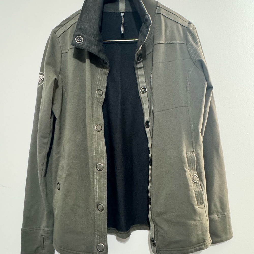 Kuhl Krush Olive Utility Jacket for Women size Medium Lightweight Snap